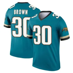 Men's Montaric Brown Jacksonville Jaguars No.30 Legend Prowler Throwback Jersey - Teal