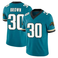 Men's Montaric Brown Jacksonville Jaguars No.30 Limited Prowler Throwback Vapor F.U.S.E. Jersey - Teal