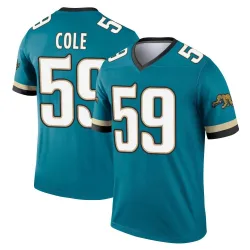 Men's Myles Cole Jacksonville Jaguars No.59 Legend Prowler Throwback Jersey - Teal