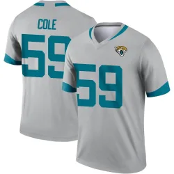 Men's Myles Cole Jacksonville Jaguars No.59 Legend Silver Inverted Jersey