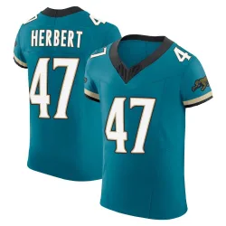 Men's Patrick Herbert Jacksonville Jaguars No.47 Elite Prowler Throwback Vapor F.U.S.E. Jersey - Teal