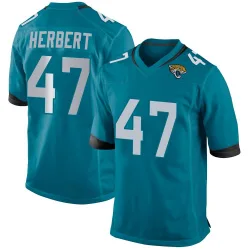 Men's Patrick Herbert Jacksonville Jaguars No.47 Game Jersey - Teal