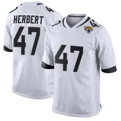 Men's Patrick Herbert Jacksonville Jaguars No.47 Game Jersey - White