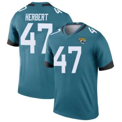 Men's Patrick Herbert Jacksonville Jaguars No.47 Legend Color Rush Jersey - Teal