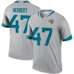 Men's Patrick Herbert Jacksonville Jaguars No.47 Legend Silver Inverted Jersey