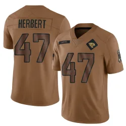 Men's Patrick Herbert Jacksonville Jaguars No.47 Limited 2023 Salute To Service Jersey - Brown