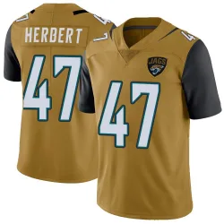 Men's Patrick Herbert Jacksonville Jaguars No.47 Limited Color Rush Vapor Untouchable Jersey - Gold