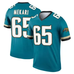 Men's Patrick Mekari Jacksonville Jaguars No.65 Legend Prowler Throwback Jersey - Teal