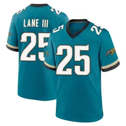 Men's Rayuan Lane III Jacksonville Jaguars No.25 Game Prowler Throwback Jersey - Teal