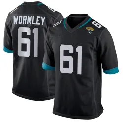 Men's Sal Wormley Jacksonville Jaguars No.61 Game Jersey - Black