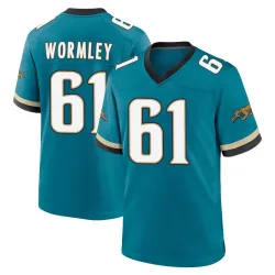 Men's Sal Wormley Jacksonville Jaguars No.61 Game Prowler Throwback Jersey - Teal