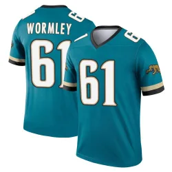 Men's Sal Wormley Jacksonville Jaguars No.61 Legend Prowler Throwback Jersey - Teal