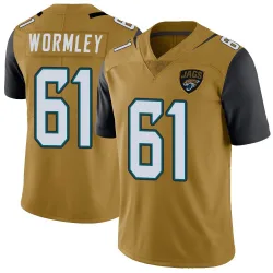 Men's Sal Wormley Jacksonville Jaguars No.61 Limited Color Rush Vapor Untouchable Jersey - Gold