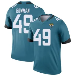 Men's Shawn Bowman Jacksonville Jaguars No.49 Legend Color Rush Jersey - Teal