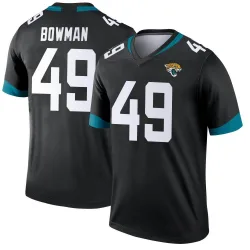 Men's Shawn Bowman Jacksonville Jaguars No.49 Legend Jersey - Black