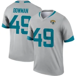 Men's Shawn Bowman Jacksonville Jaguars No.49 Legend Silver Inverted Jersey