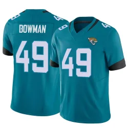 Men's Shawn Bowman Jacksonville Jaguars No.49 Limited Vapor F.U.S.E. Jersey - Teal
