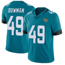 Men's Shawn Bowman Jacksonville Jaguars No.49 Limited Vapor Untouchable Jersey - Teal