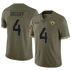 Men's Tank Bigsby Jacksonville Jaguars No.4 Limited 2022 Salute To Service Jersey - Olive