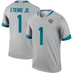 Men's Travis Etienne Jr. Jacksonville Jaguars No.1 Legend Silver Inverted Jersey