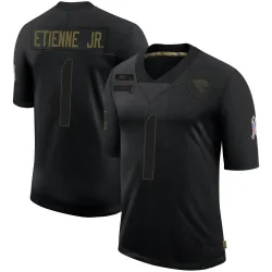 Men's Travis Etienne Jr. Jacksonville Jaguars No.1 Limited 2020 Salute To Service Jersey - Black