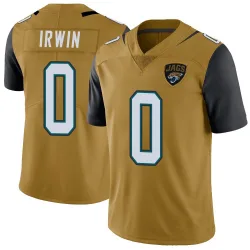 Men's Trenton Irwin Jacksonville Jaguars No.0 Limited Color Rush Vapor Untouchable Jersey - Gold