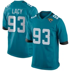 Men's Tyler Lacy Jacksonville Jaguars No.93 Game Jersey - Teal