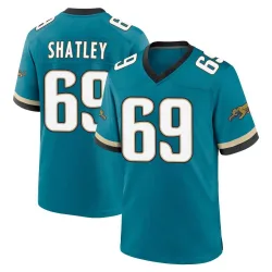 Men's Tyler Shatley Jacksonville Jaguars No.69 Game Prowler Throwback Jersey - Teal