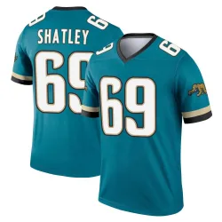 Men's Tyler Shatley Jacksonville Jaguars No.69 Legend Prowler Throwback Jersey - Teal