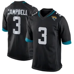 Men's Tyson Campbell Jacksonville Jaguars No.3 Game Jersey - Black