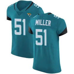 Men's Ventrell Miller Jacksonville Jaguars No.51 Elite Vapor Untouchable Alternate Jersey - Teal