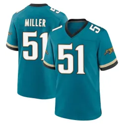 Men's Ventrell Miller Jacksonville Jaguars No.51 Game Prowler Throwback Jersey - Teal