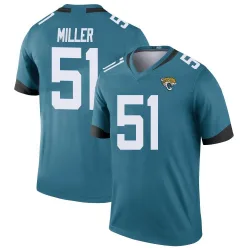 Men's Ventrell Miller Jacksonville Jaguars No.51 Legend Color Rush Jersey - Teal