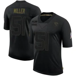Men's Ventrell Miller Jacksonville Jaguars No.51 Limited 2020 Salute To Service Jersey - Black