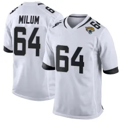 Men's Wyatt Milum Jacksonville Jaguars No.64 Game Jersey - White