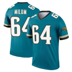 Men's Wyatt Milum Jacksonville Jaguars No.64 Legend Prowler Throwback Jersey - Teal