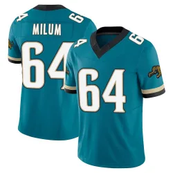 Men's Wyatt Milum Jacksonville Jaguars No.64 Limited Prowler Throwback Vapor F.U.S.E. Jersey - Teal