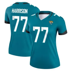 Women's Anton Harrison Jacksonville Jaguars No.77 Legend Jersey - Teal