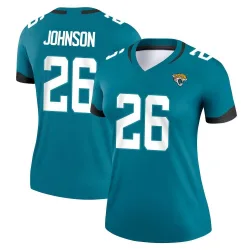 Women's Antonio Johnson Jacksonville Jaguars No.26 Legend Jersey - Teal