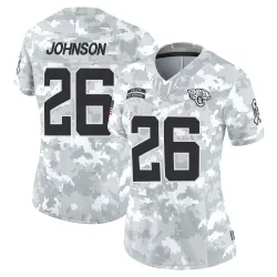 Women's Antonio Johnson Jacksonville Jaguars No.26 Limited 2024 Salute to Service Jersey - Arctic Camo