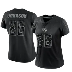 Women's Antonio Johnson Jacksonville Jaguars No.26 Limited Reflective Jersey - Black
