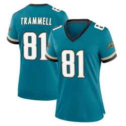 Women's Austin Trammell Jacksonville Jaguars No.81 Game Prowler Throwback Jersey - Teal