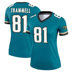 Women's Austin Trammell Jacksonville Jaguars No.81 Legend Prowler Throwback Jersey - Teal