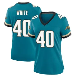 Women's Aydan White Jacksonville Jaguars No.40 Game Prowler Throwback Jersey - Teal