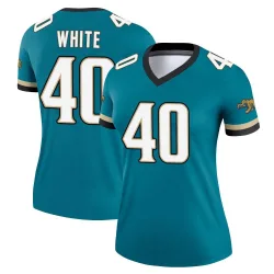 Women's Aydan White Jacksonville Jaguars No.40 Legend Prowler Throwback Jersey - Teal