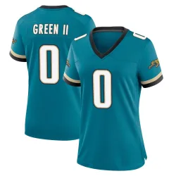 Women's BJ Green II Jacksonville Jaguars No.0 Game Prowler Throwback Jersey - Teal