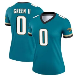 Women's BJ Green II Jacksonville Jaguars No.0 Legend Prowler Throwback Jersey - Teal
