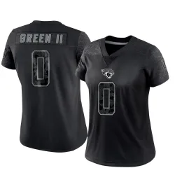 Women's BJ Green II Jacksonville Jaguars No.0 Limited Reflective Jersey - Black