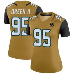 Women's BJ Green II Jacksonville Jaguars No.95 Legend Color Rush Bold Jersey - Gold