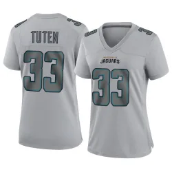 Women's Bhayshul Tuten Jacksonville Jaguars No.33 Game Atmosphere Fashion Jersey - Gray
